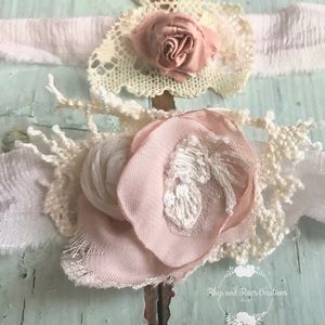 Vintage Pink Newborn/Baby Silk Tieback Headbands
